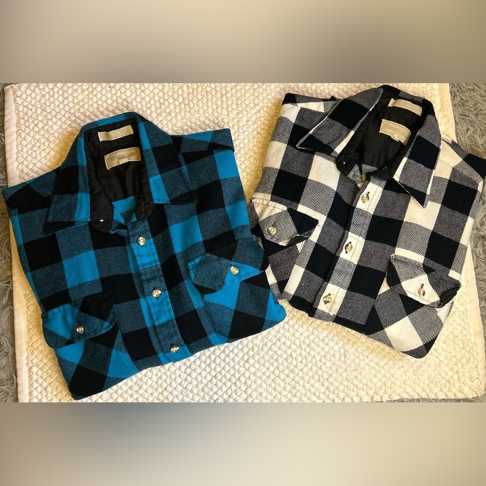 Set Of 2 Buffalo Plaid Button Down Shirts